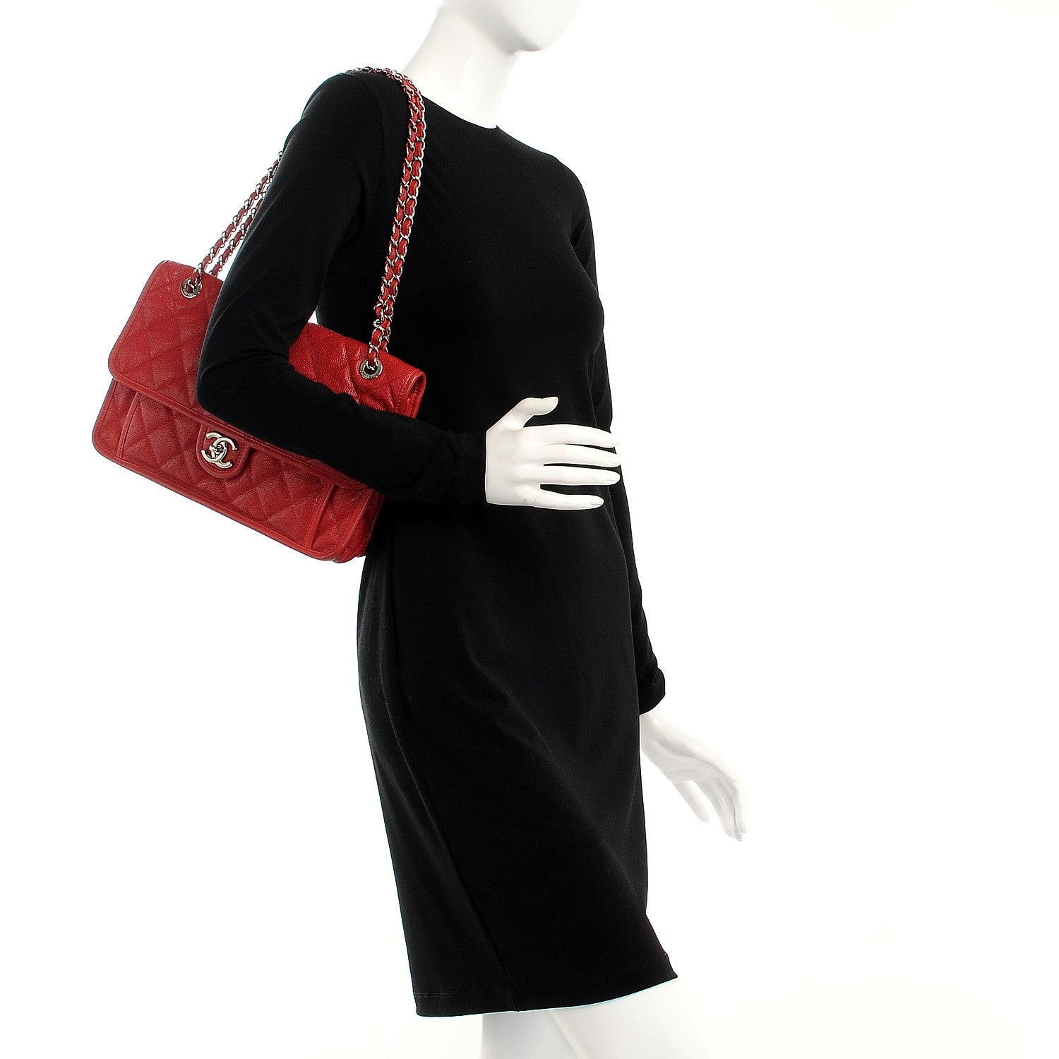 Chanel Caviar Large French Riviera Flap Red 2 of 11