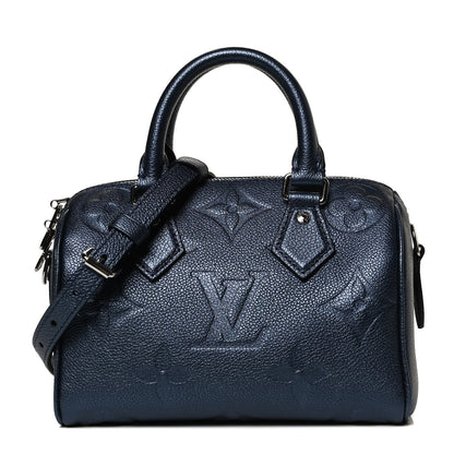 Louis Vuitton Metallic Empreinte Monogram Giant Speedy Bandouliere 20 Navy Nacre 1 of 11