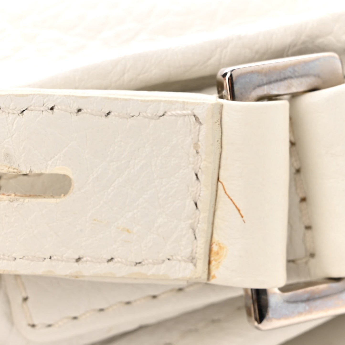 Calfskin Mademoiselle Flap Shoulder Bag White