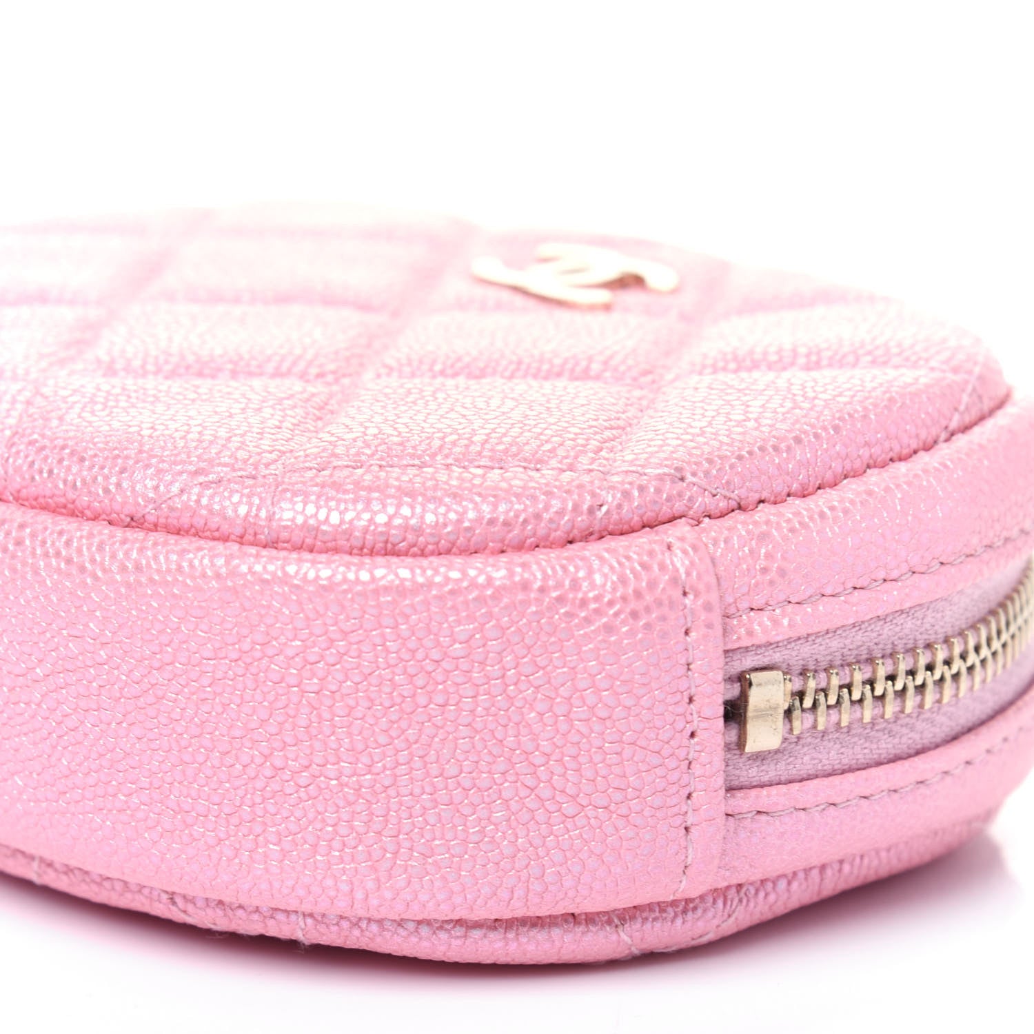 Chanel Iridescent Caviar Quilted Zip Around Classic Coin Purse Rose Pink 9 of 11