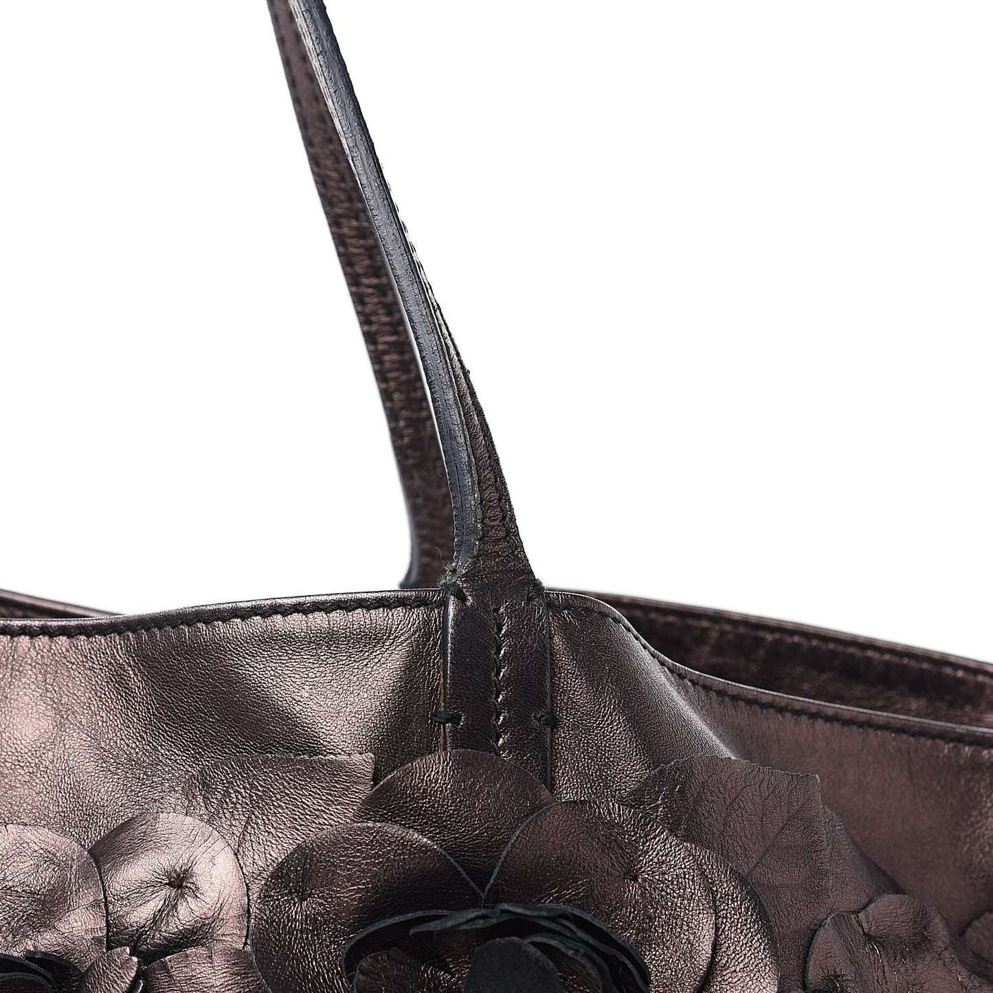 Metallic Nappa Floral Tote