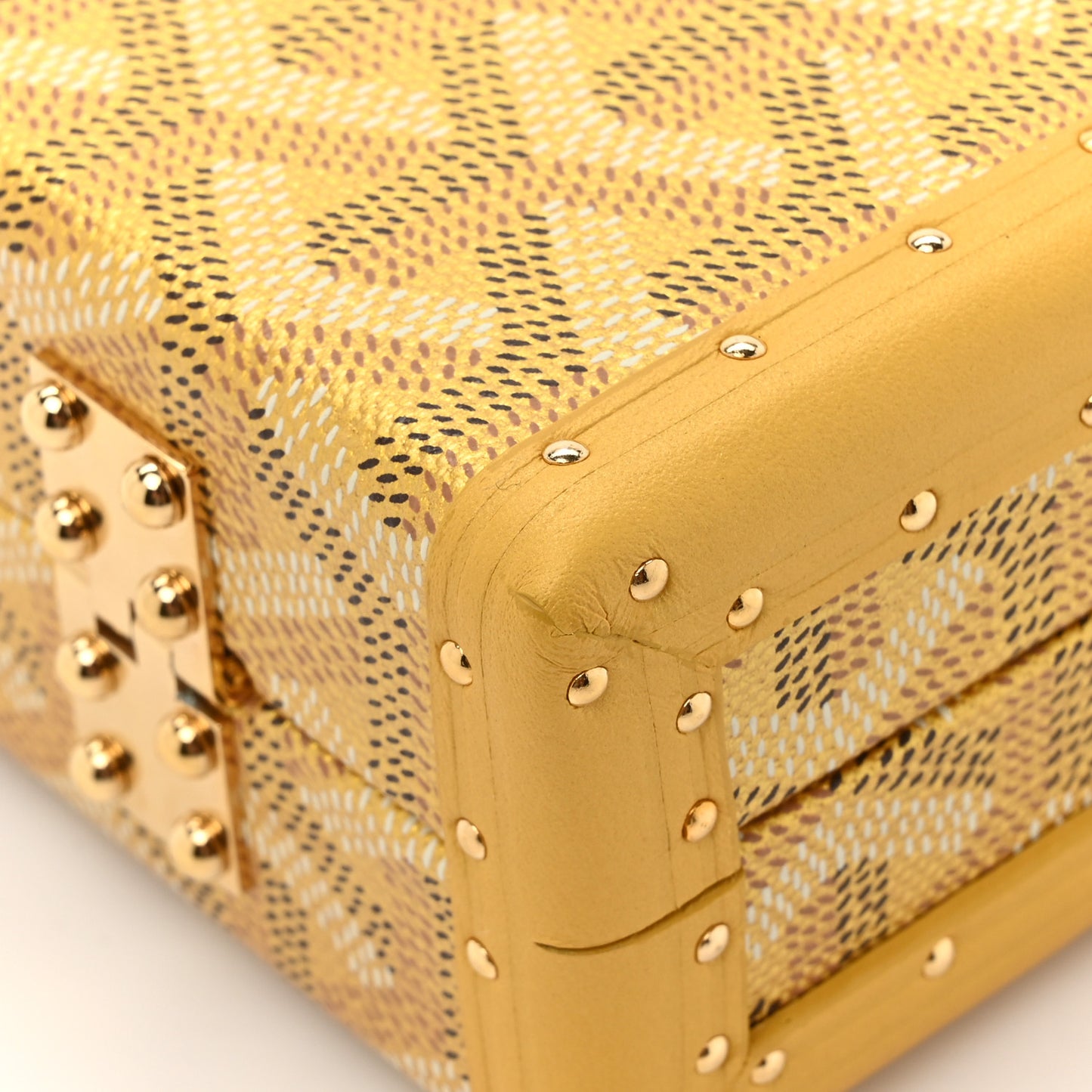 Goyardine Precious Metals Minaudiere Trunk Bag Gold