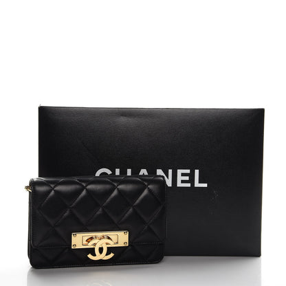 Chanel Lambskin Quilted Golden Class Wallet on Chain WOC Black 9 of 9