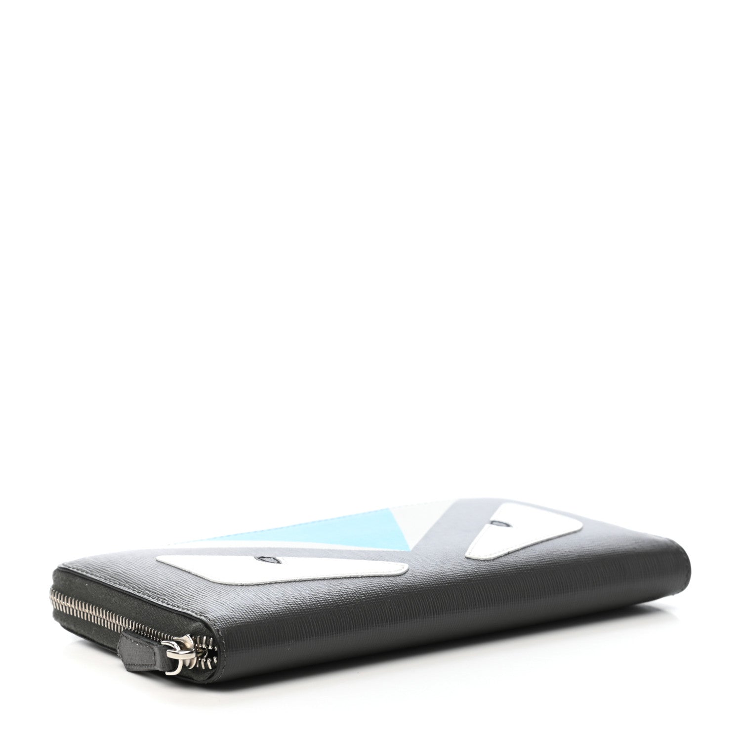 Fendi Vitello Elite Monster Eyes Zip Around Wallet Asfalto Multicolor 4 of 7