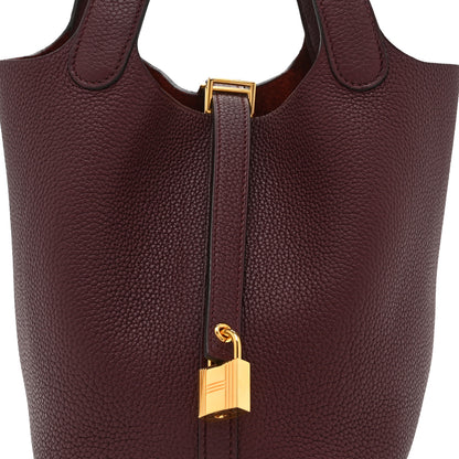 Hermes Taurillon Clemence Picotin Lock 18 PM Rouge Sellier 8 of 10