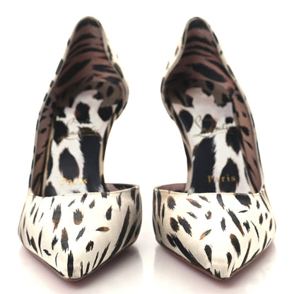 Christian Louboutin Crepe Satin Leopard Print Gigi Iriza 85 Pumps 39.5 Vintage Rose 3 of 9