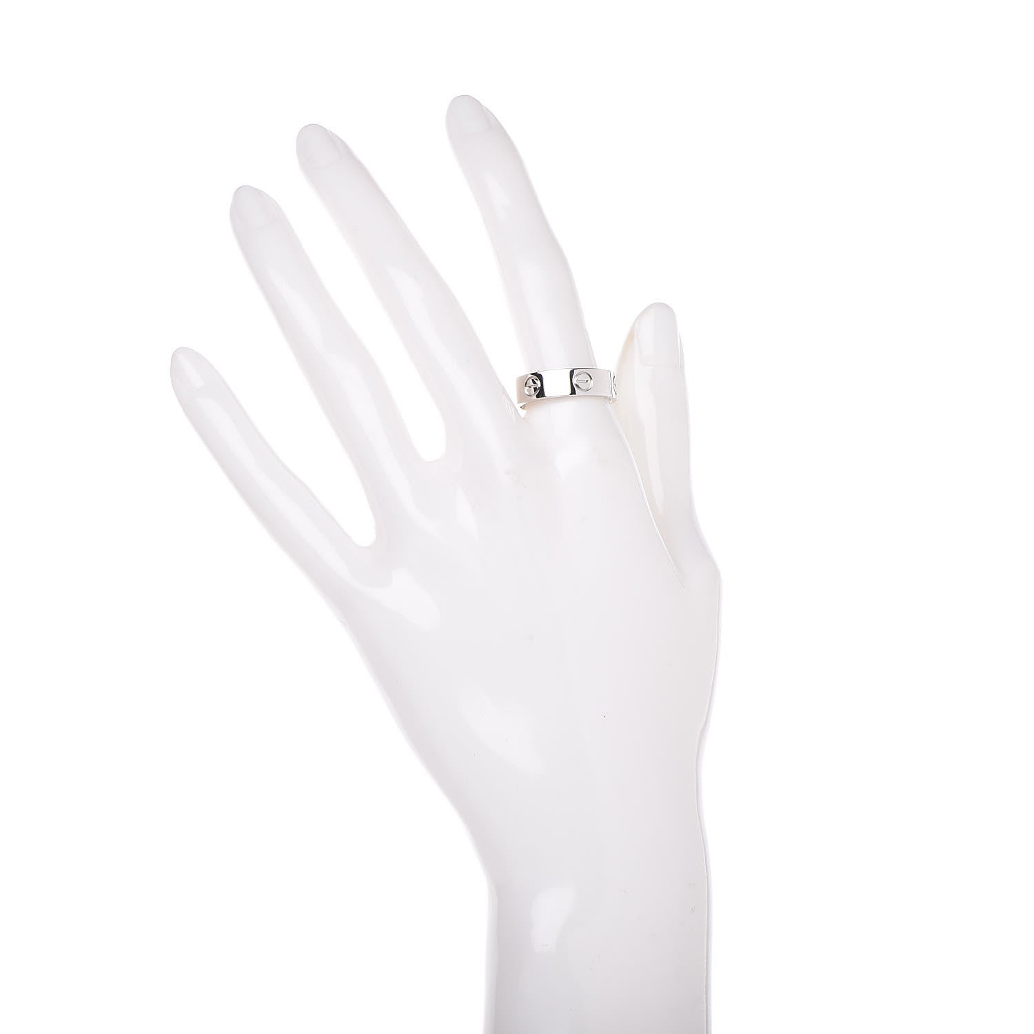 Cartier 18K White Gold 5.5mm LOVE Ring 56 7.5 2 of 5