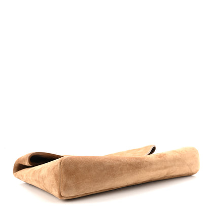 Saint Laurent Suede Large Cassandre Envelope Pouch Golden Leaf 4 of 9