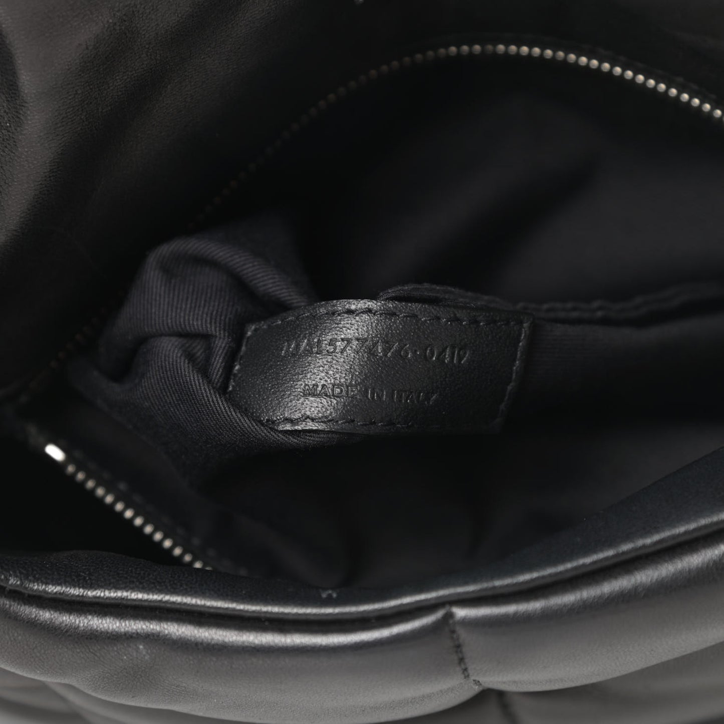 Lambskin Quilted Small Loulou Puffer Monogram Chain Satchel Black