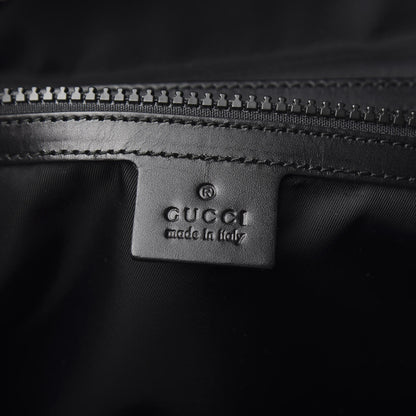 Gucci Velvet GG Monogram Web Medium Double Buckle Backpack Blue Beige Black 7 of 9