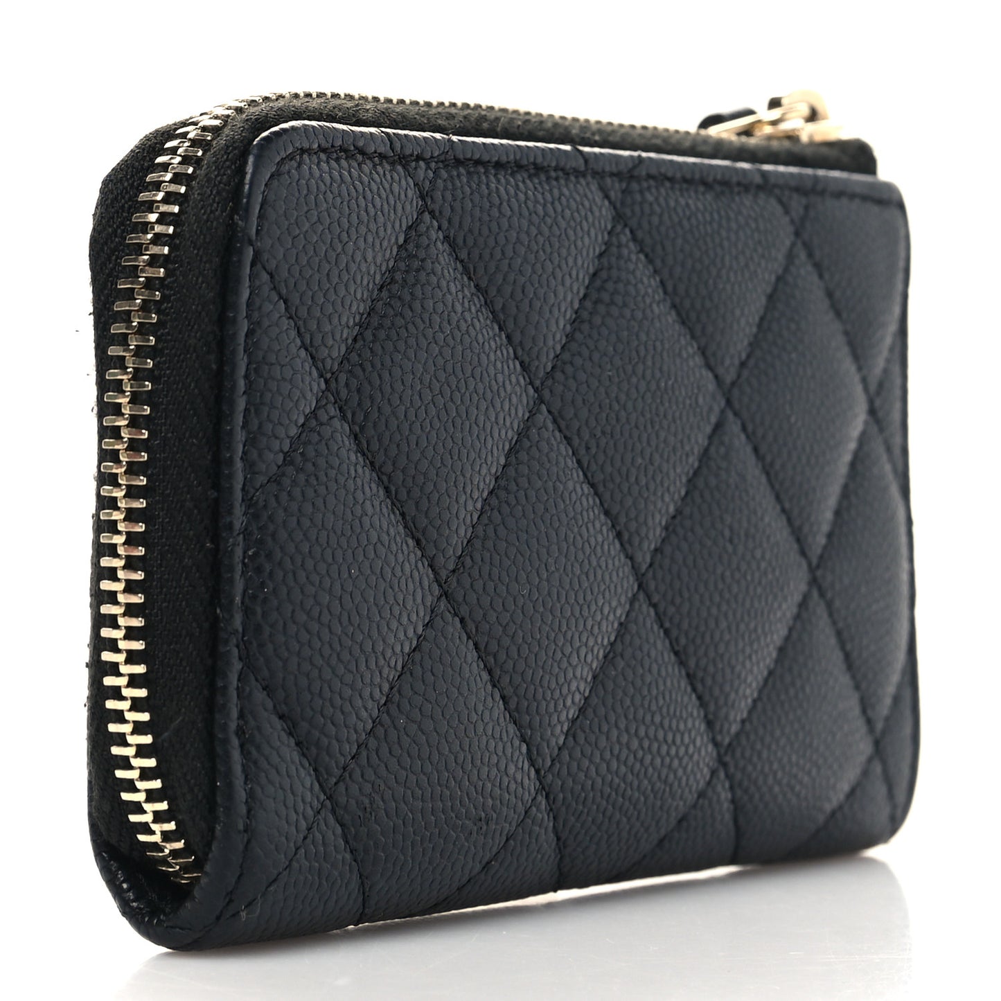 Caviar Quilted Key Holder Case Black