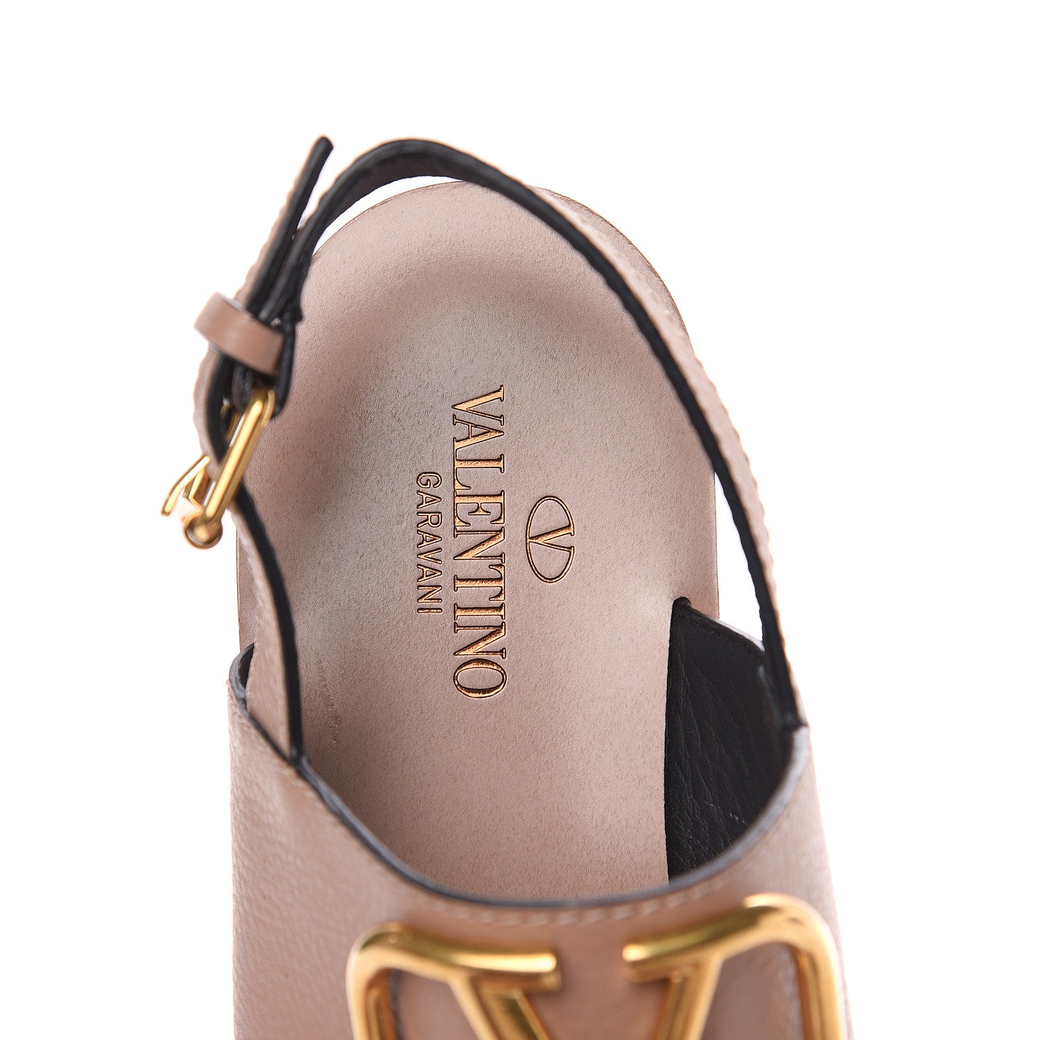 Valentino Garavani Grainy Cowhide Vlogo Slingback Flat Thong Sandals 36.5 Rose Cannelle 5 of 9