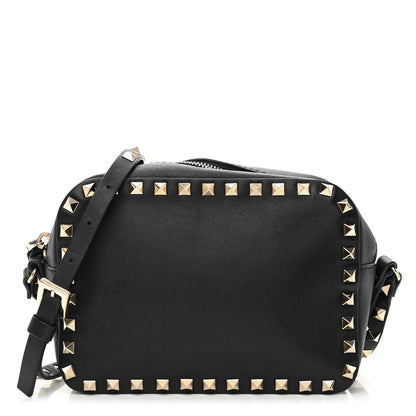 Valentino Garavani Pebbled Calfskin Rockstud Camera Crossbody Bag Black 1 of 10