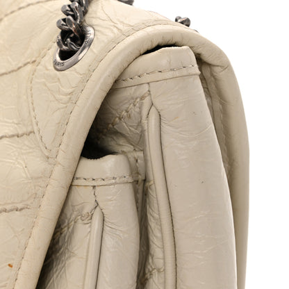 Saint Laurent Crinkled Calfskin Matelasse Monogram Baby Niki Chain Satchel White 16 of 16