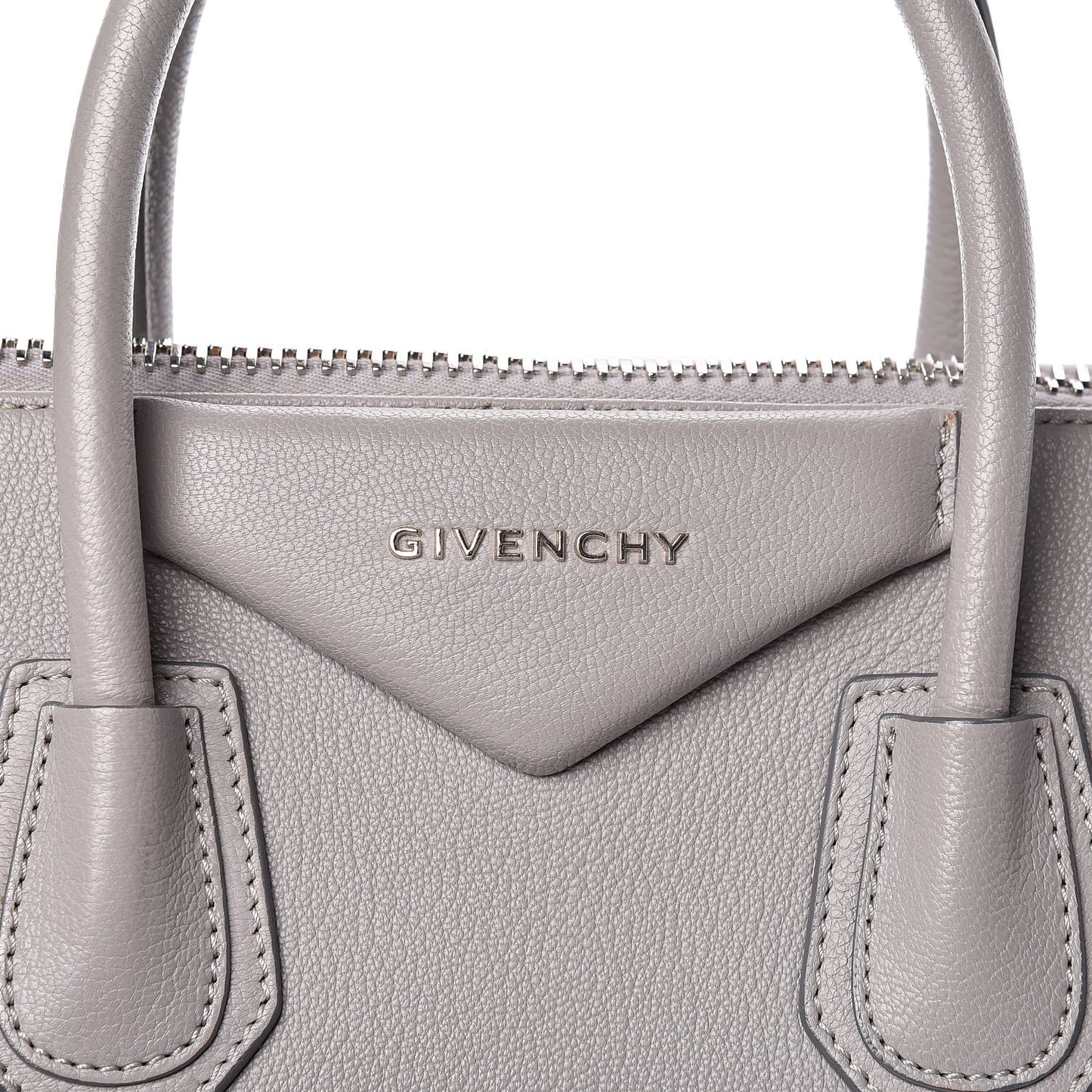 Sugar Goatskin Small Antigona Pearl Grey