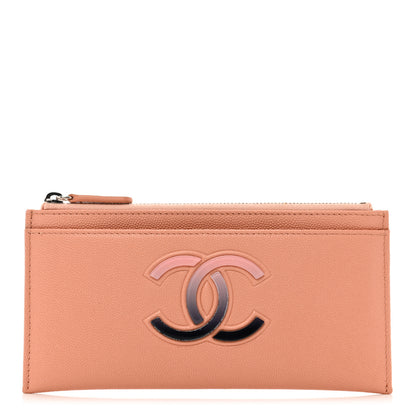 Chanel Caviar CC Zip Pouch Light Pink Black 1 of 8