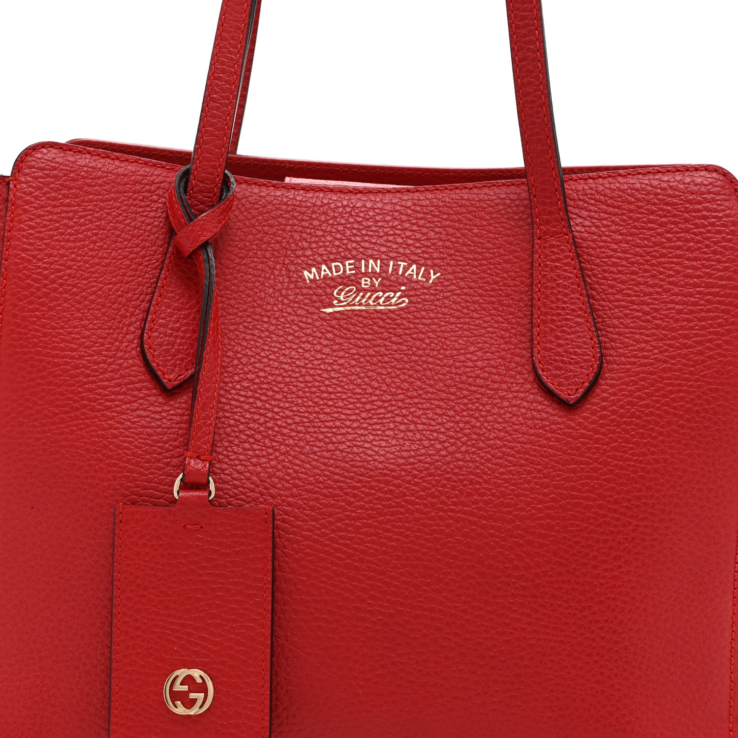 Gucci Dollar Calfskin Small Swing Tote Red 7 of 10