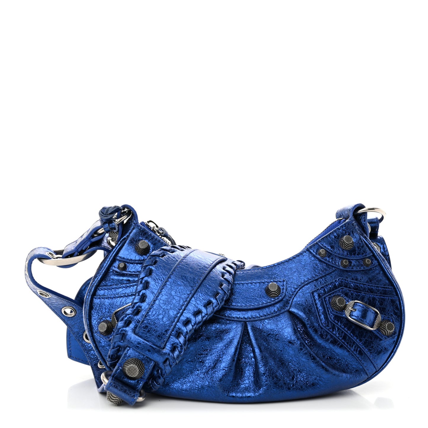Metallic Arena Agneau Le Cagole Shoulder Bag XS Blue