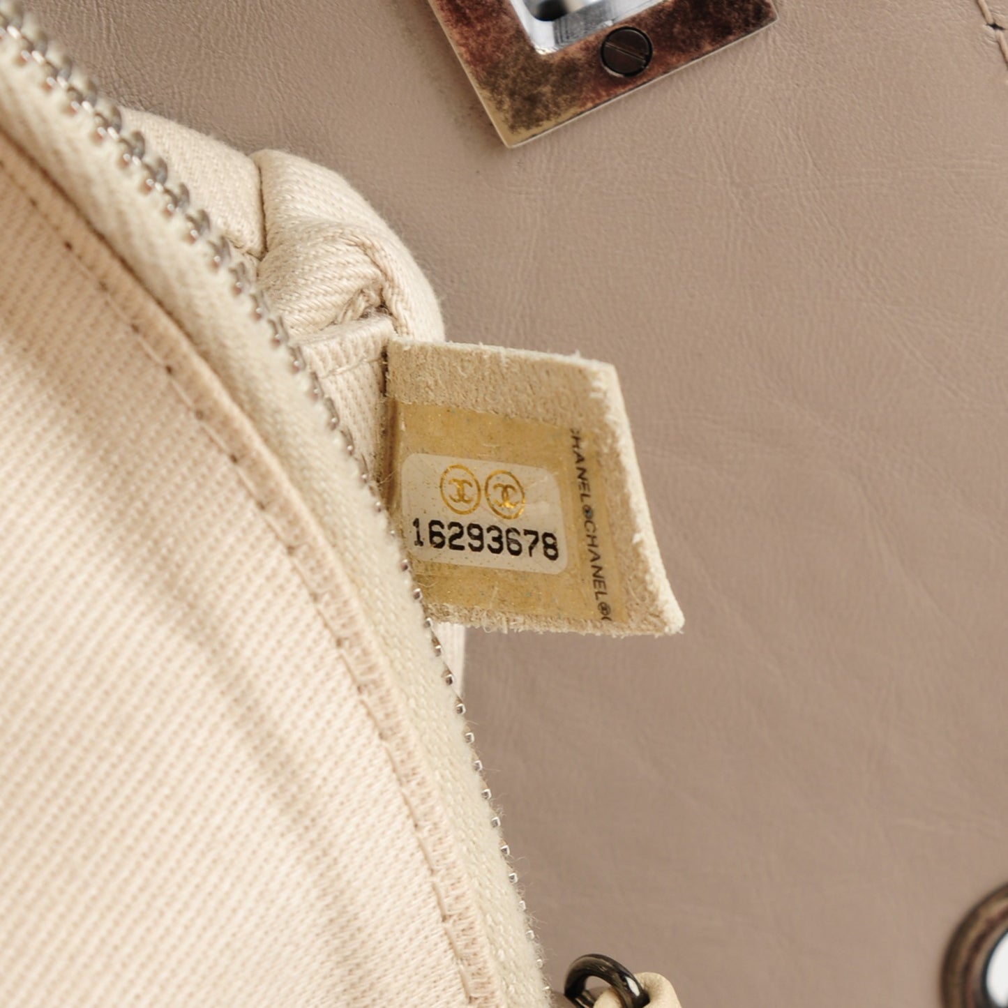 Aged Calfskin Quilted Reissue 2.55 Tote Light Grey
