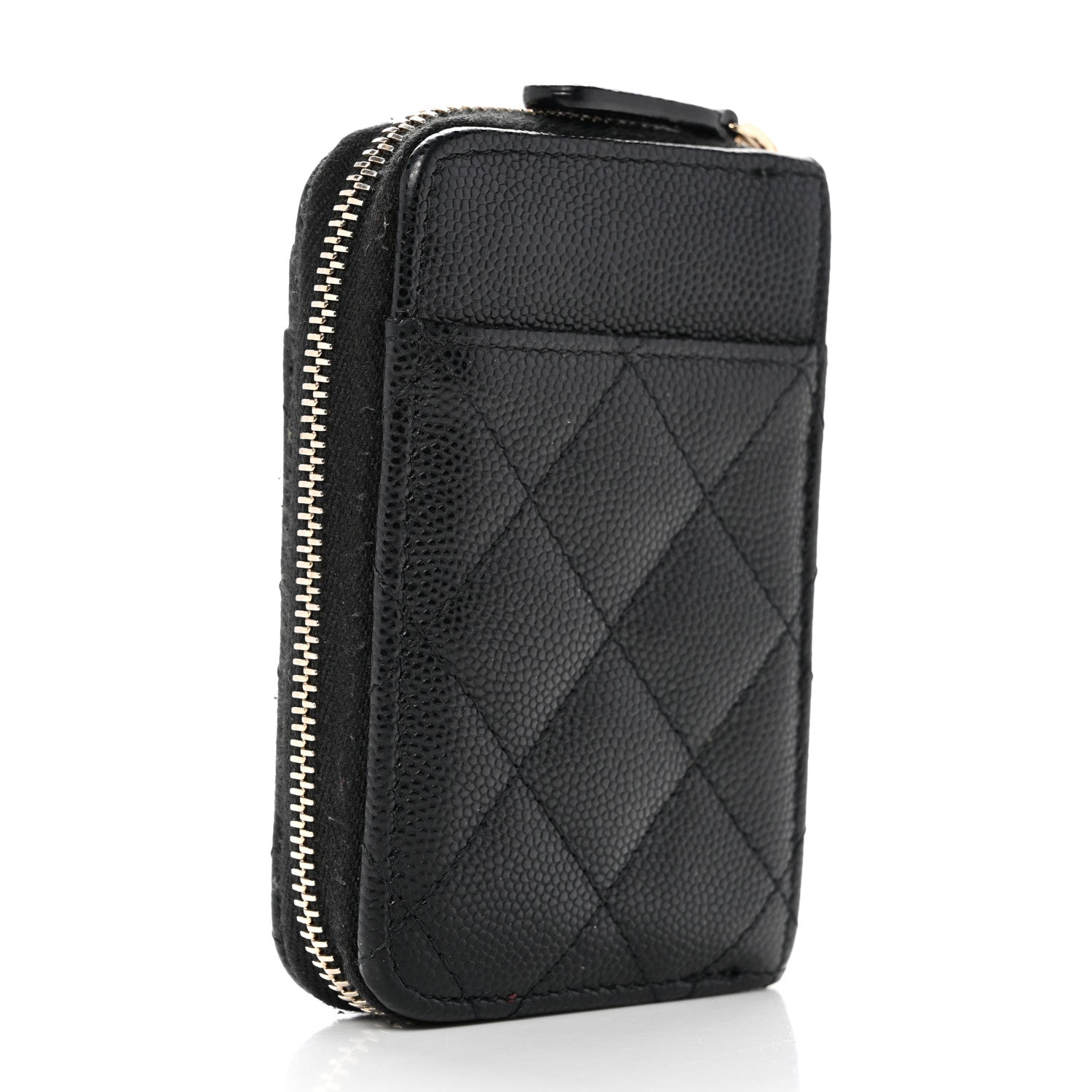 Chanel Caviar Quilted Zip Card Holder Black 3 of 7