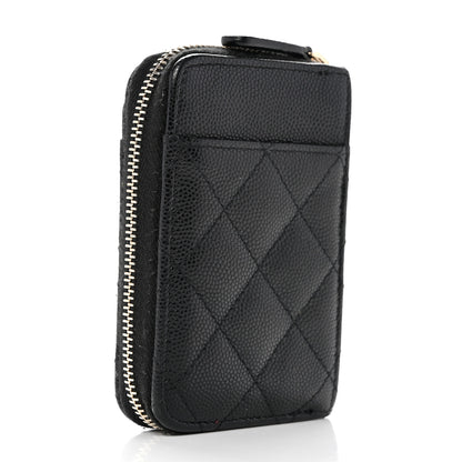 Chanel Caviar Quilted Zip Card Holder Black 3 of 7
