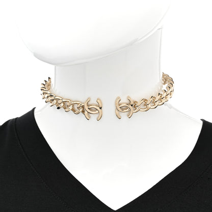 Chanel Metal CC Chain Link Choker Necklace L Gold 2 of 7
