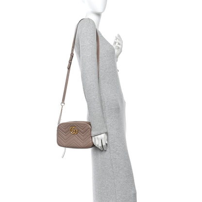 Gucci Calfskin Matelasse Small GG Marmont Chain Shoulder Bag Porcelain Rose 2 of 10