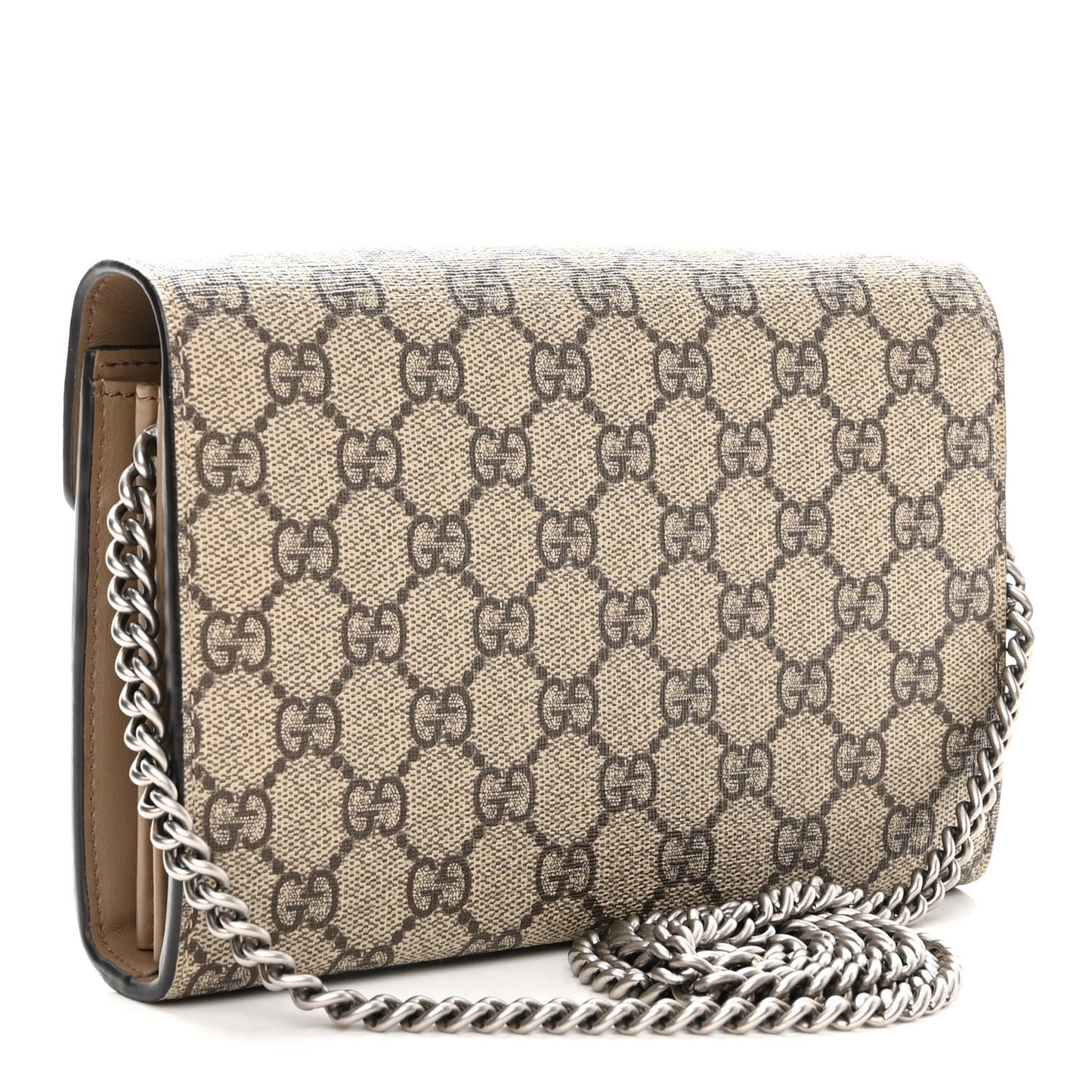 GG Supreme Monogram Mini Dionysus Chain Wallet Beige Taupe