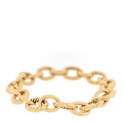 David Yurman 18K Yellow Gold 12mm Large Oval Link Bracelet 2 of 3
