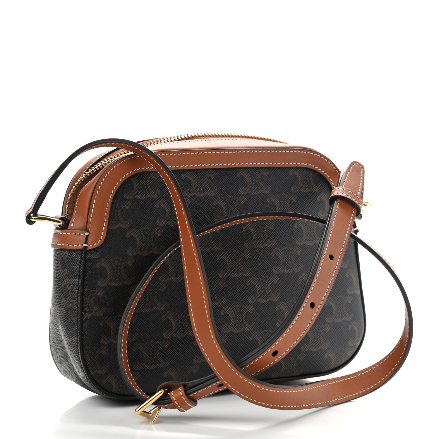 Celine Triomphe Canvas Small Camera Bag Tan 3 of 10