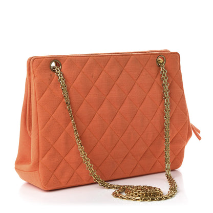 Chanel Jersey Quilted Shopping Tote Orange 3 of 11