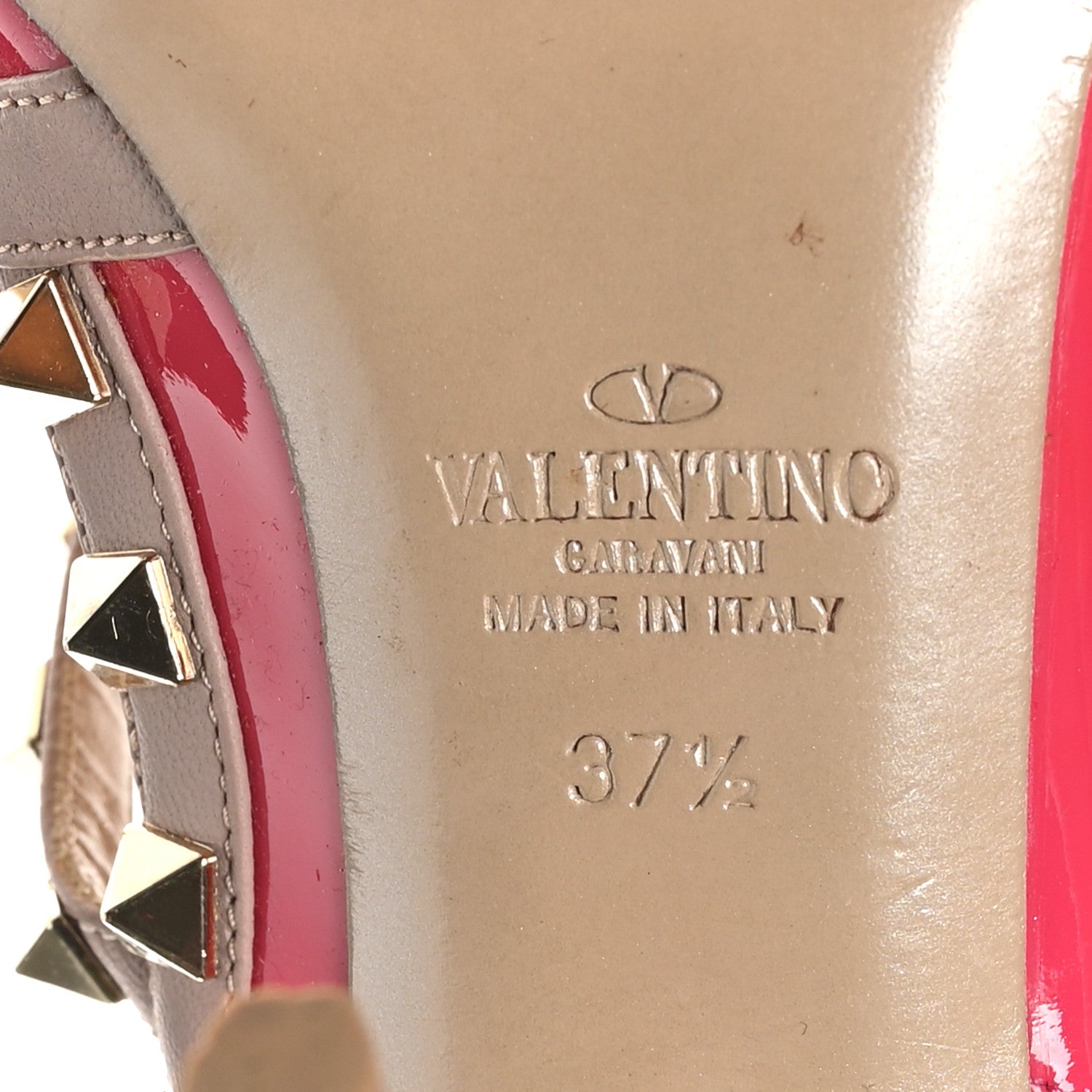 Valentino Garavani Patent Nappa Rockstud Ankle Strap 100mm Pumps 37.5 Pop Fuxia Poudre 7 of 10