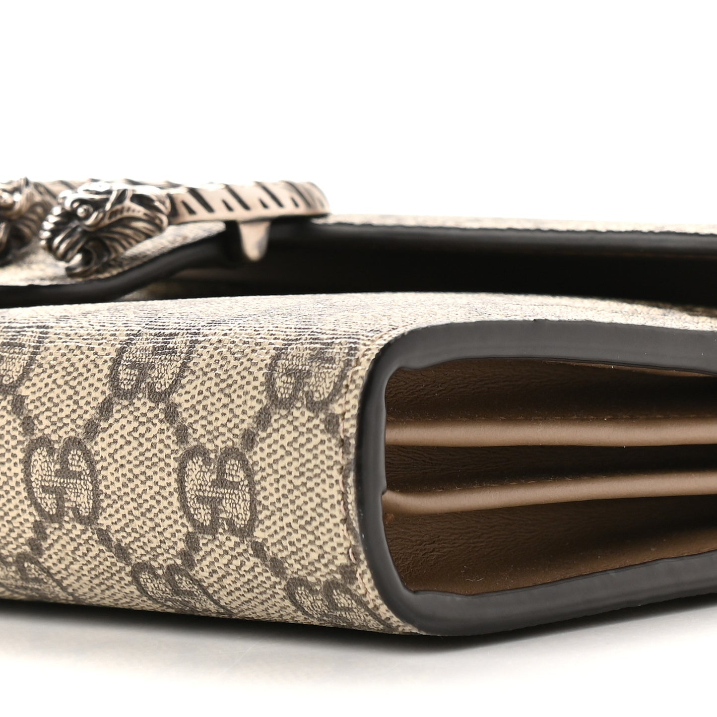 GG Supreme Monogram Mini Dionysus Chain Wallet Beige Taupe