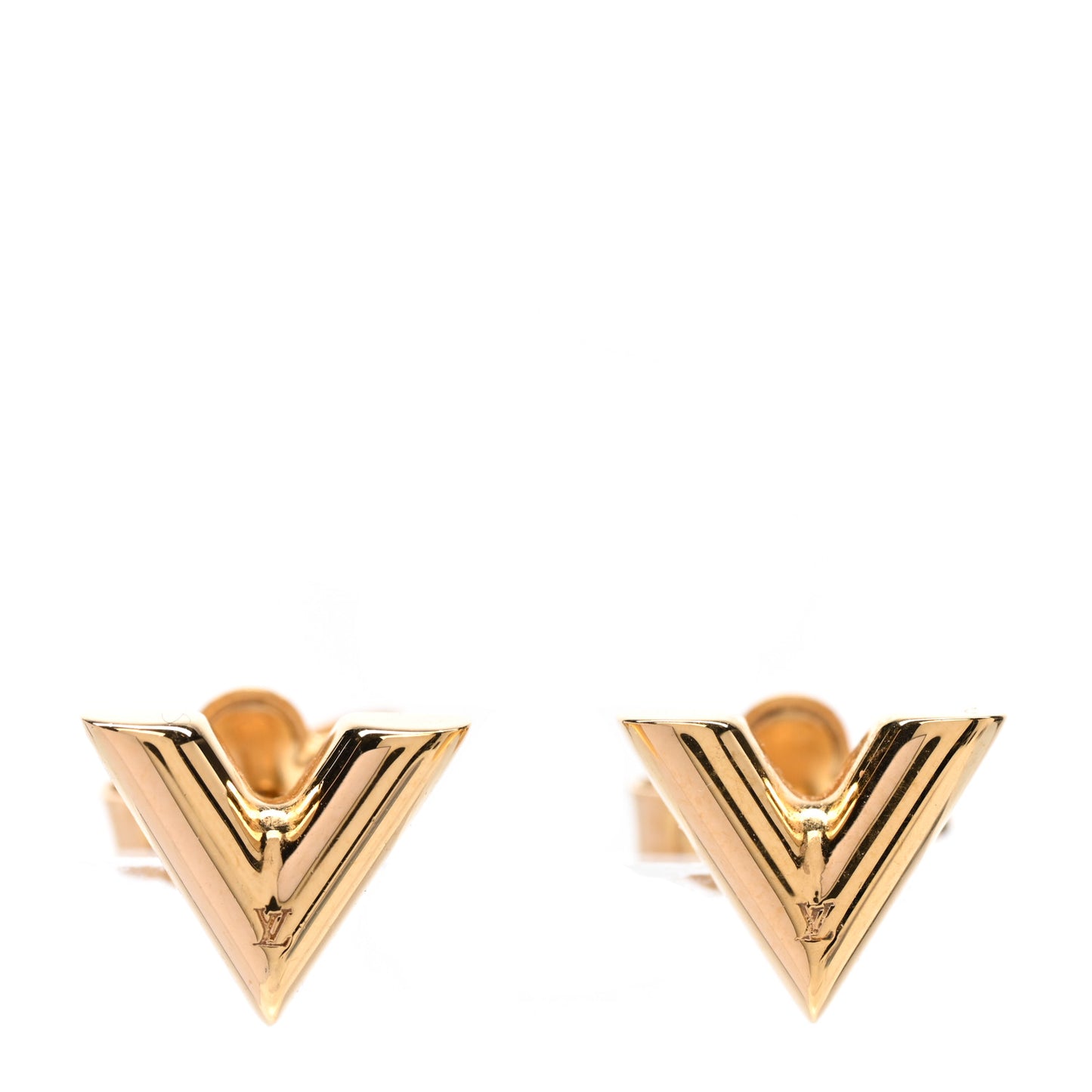 Brass Essential V Stud Earrings Gold