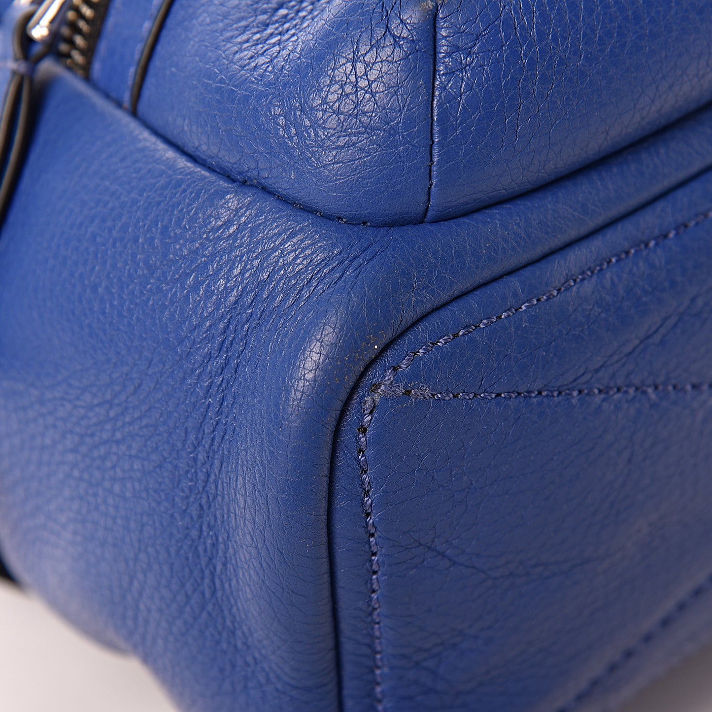 Pebbled Calfskin Biker Backpack Blue