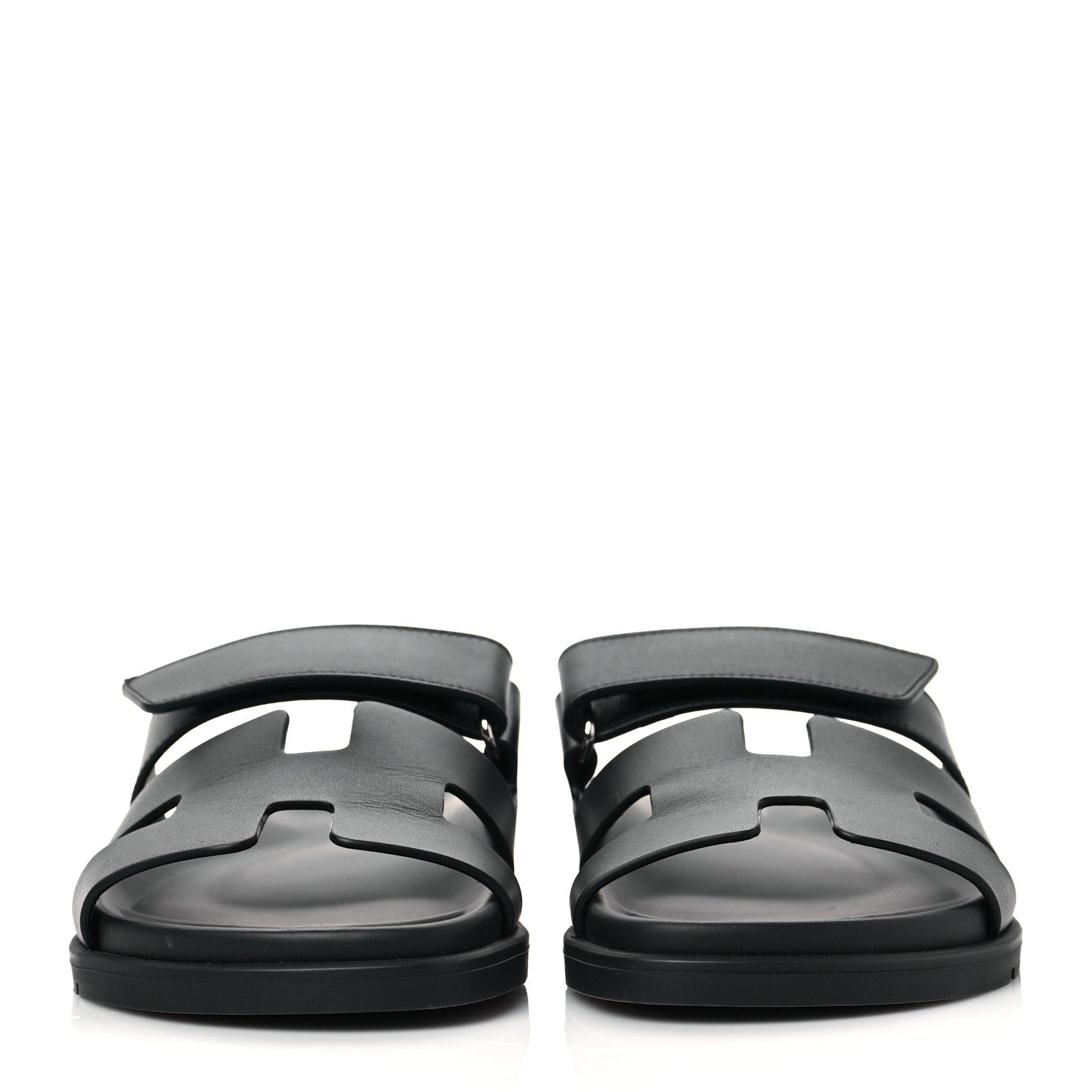 Hermes Calfskin Womens Chypre Sandals 37 Black 2 of 9