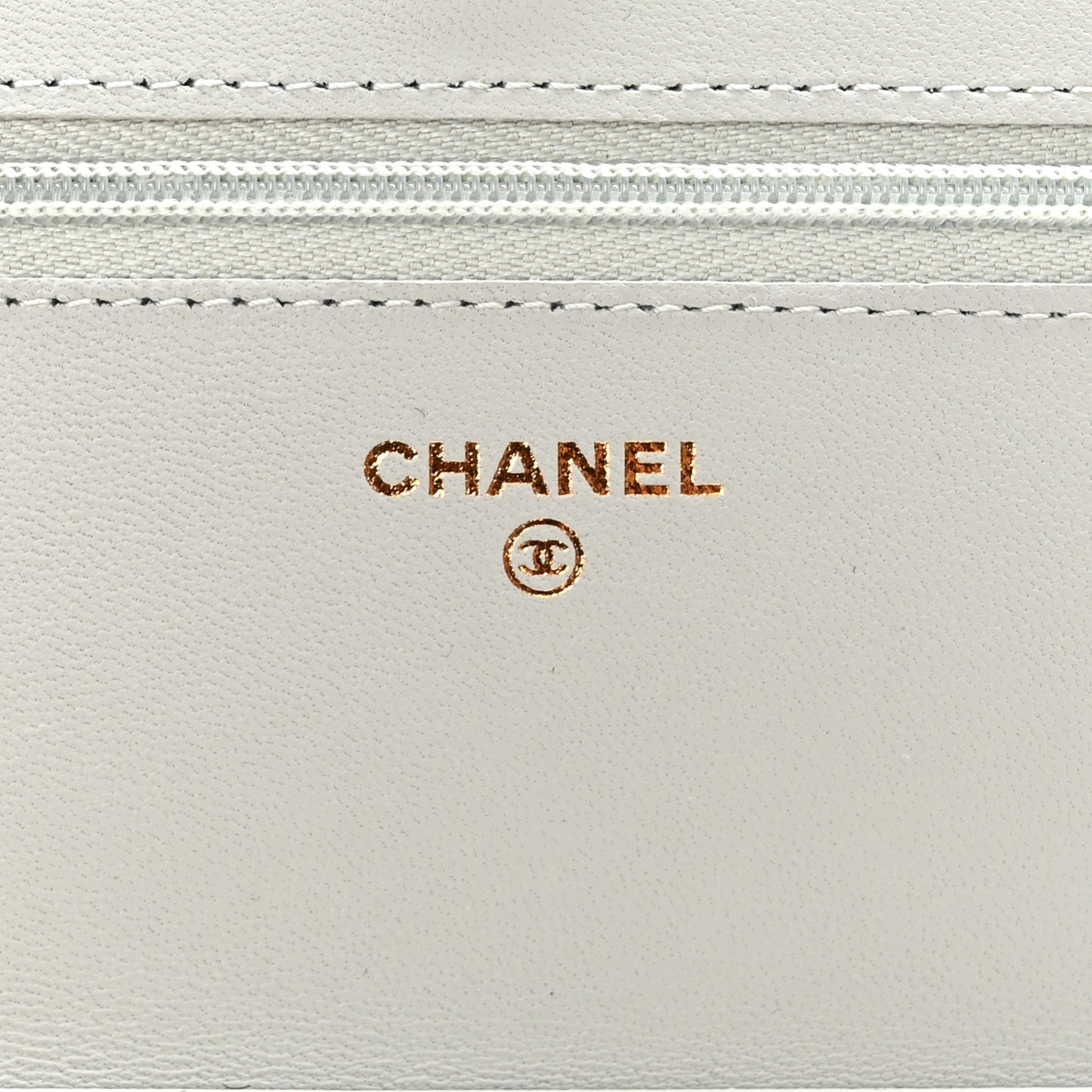 Lambskin Quilted Wallet On Chain WOC Grey