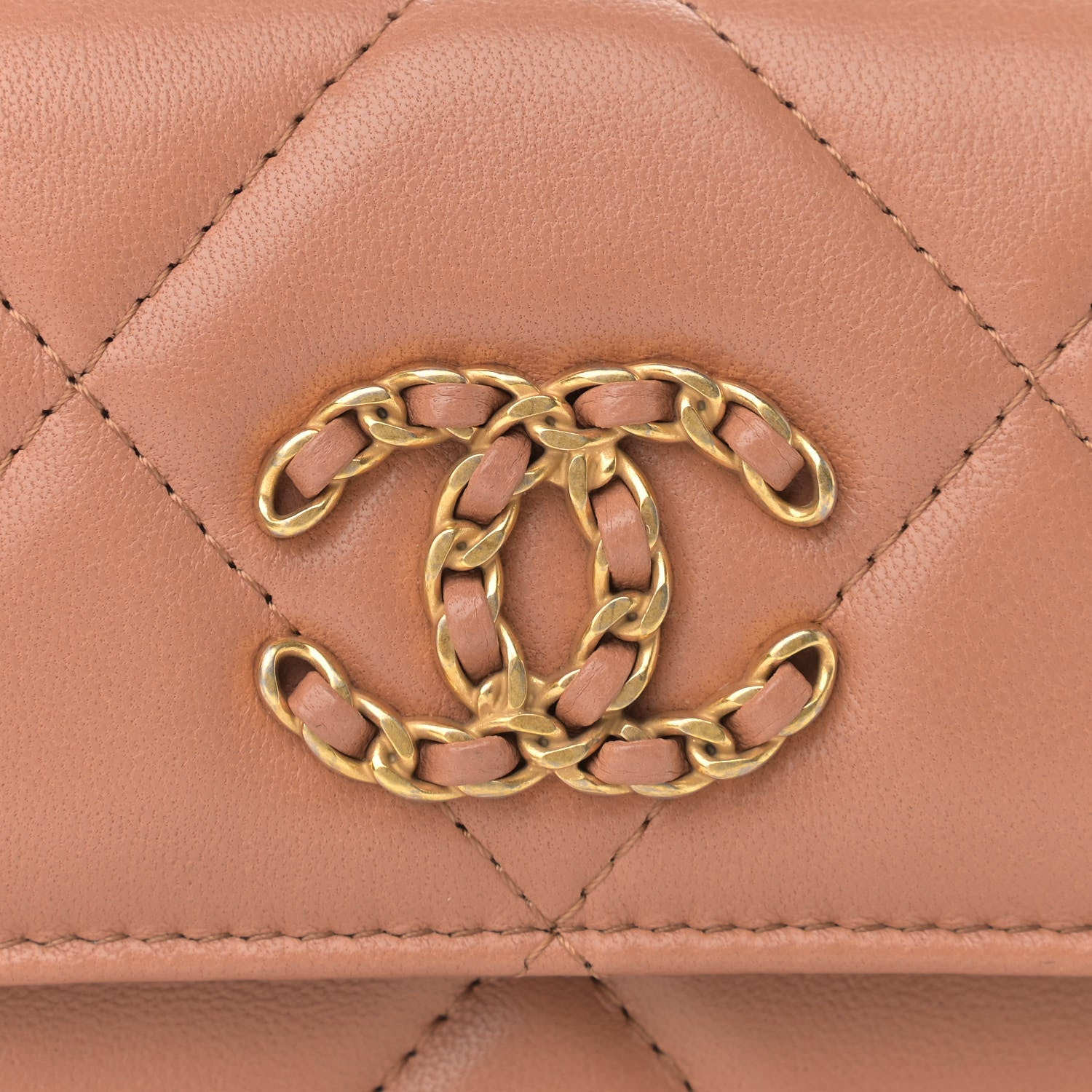 Chanel Lambskin Quilted Chanel 19 Flap Belt Bag Brown 9 of 12