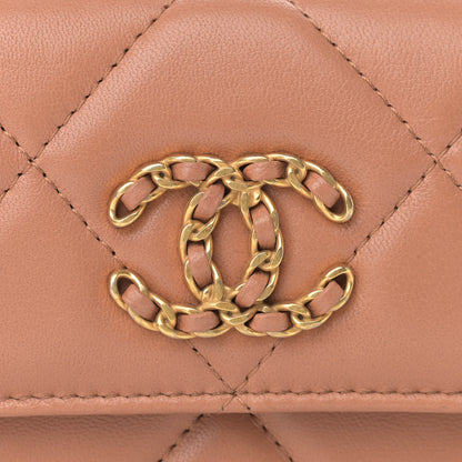 Chanel Lambskin Quilted Chanel 19 Flap Belt Bag Brown 9 of 12