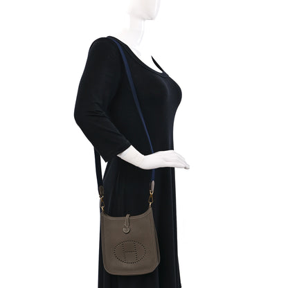 Hermes Taurillon Clemence Amazone Evelyne TPM Etoupe Bleu Indigo 2 of 10