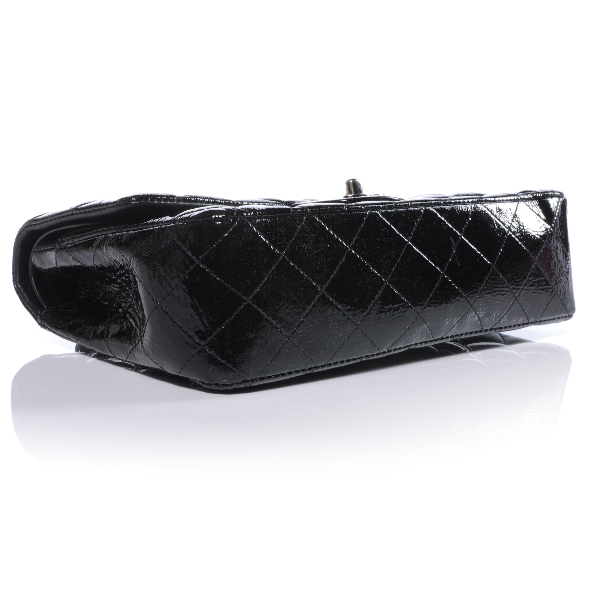 Chanel Patent Medium Double Flap Black 4 of 9