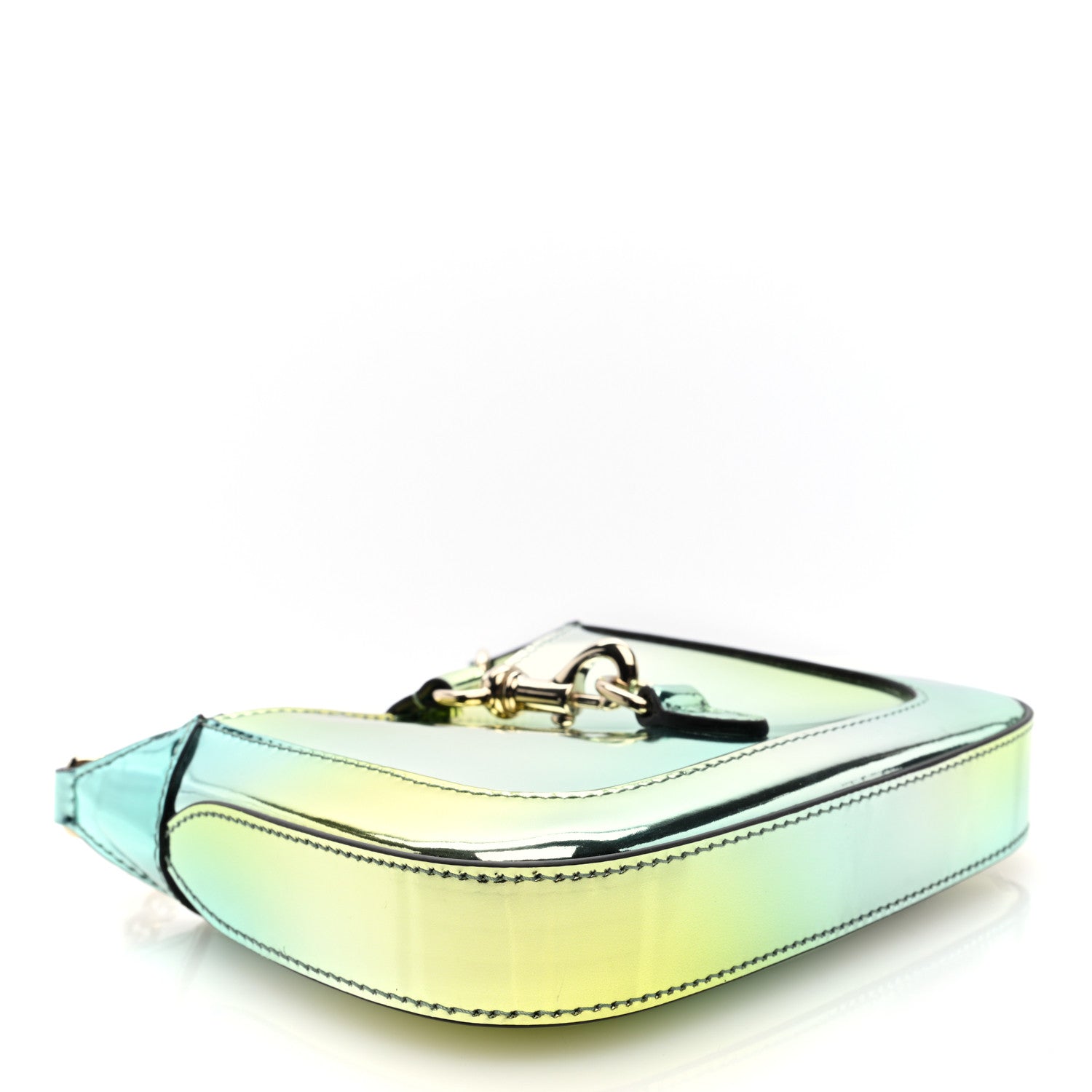 Gucci Piuma Shade Lux Mirrored Calfskin Mini Jackie Notte Bag Glacial Yellow Silver 4 of 9