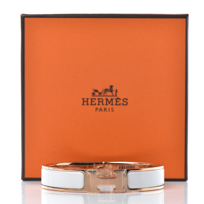 Hermes Enamel Narrow Clic Clac H Bracelet GM White 5 of 5