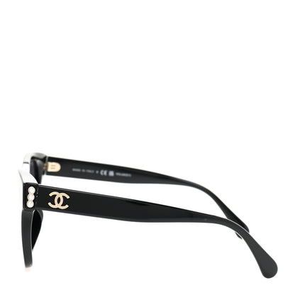 Chanel Acetate Polarized Pearl CC Square Sunglasses 5482-H-A Black 3 of 8