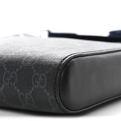 Gucci GG Supreme Monogram Web Small Flat Messenger Bag Black Grey 10 of 10