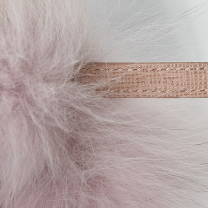 Fendi Fox Fur Vitello Elite Bi-Color Pom Pom Bag Charm Rosa Cammello Cipria 4 of 5