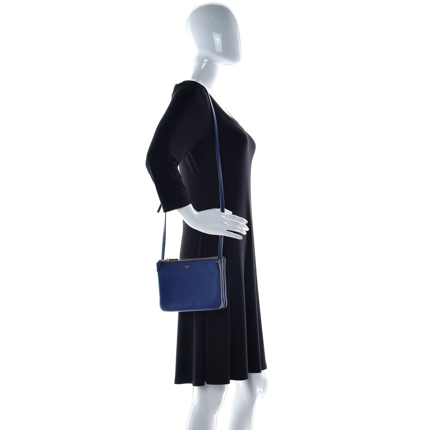 Lambskin Small Trio Crossbody Bag Indigo