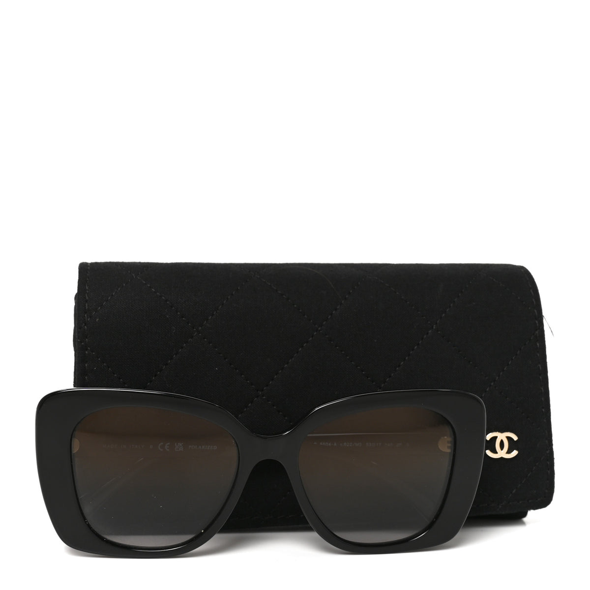 Chanel Acetate Polarized Rectangle Sunglasses 5504A Black 7 of 7