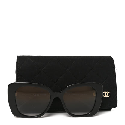 Chanel Acetate Polarized Rectangle Sunglasses 5504A Black 7 of 7