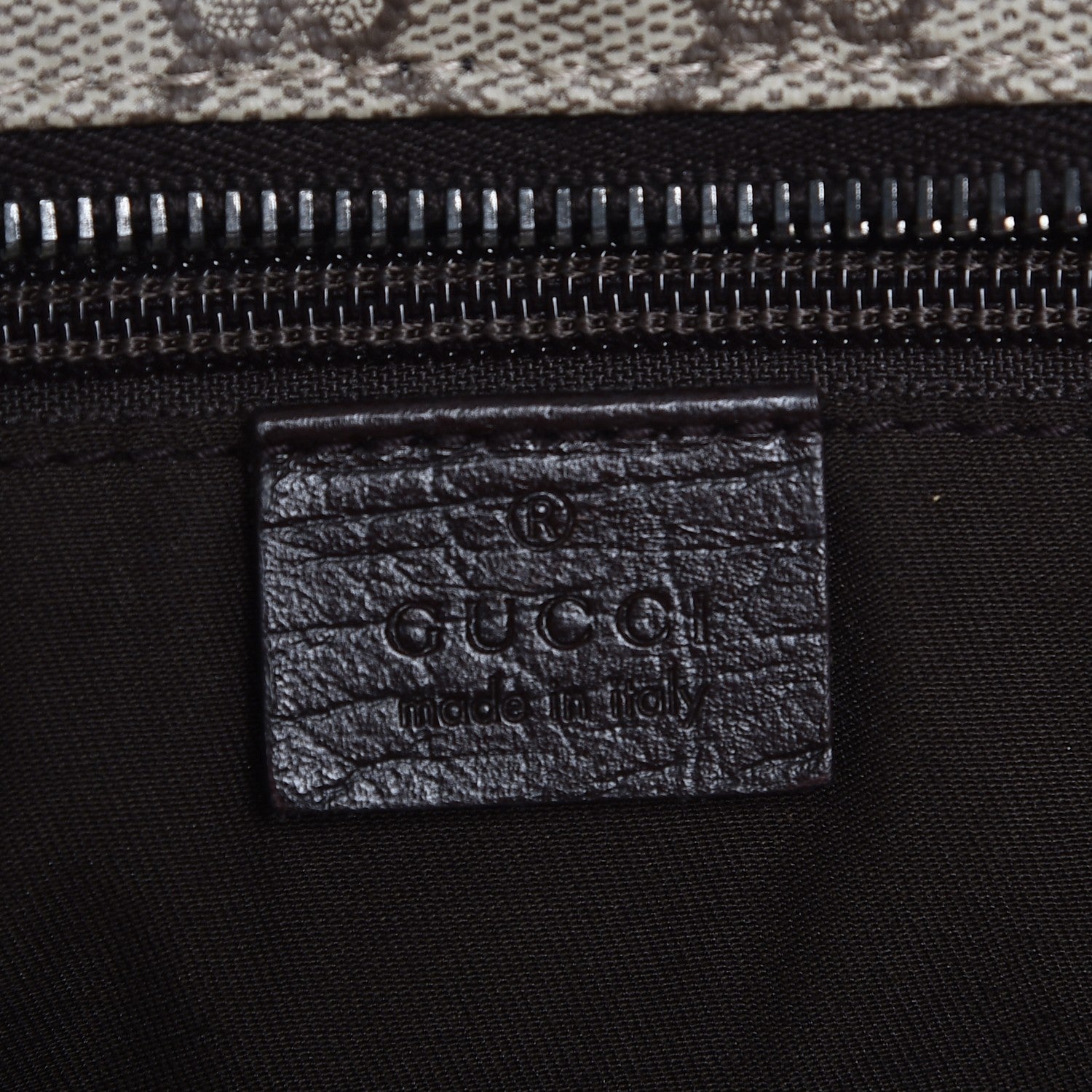 Gucci GG Supreme Monogram Medium Zippered Shopping Tote Dark Brown 6 of 7